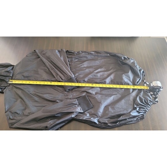 UGG Brittany Hooded Anorak Rain Coat Black Size L White Zipper Pockets Festival - Picture 14 of 15